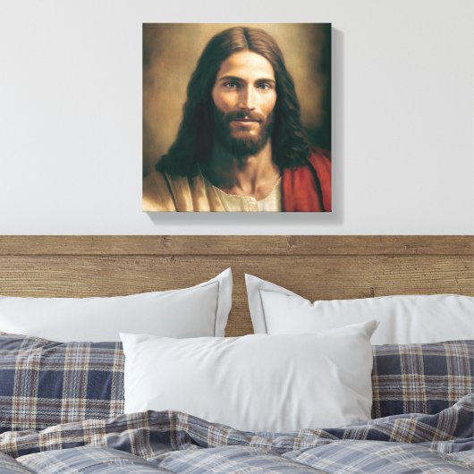 Jezus Christus Portret op Canvas 12x12 (Insitu (Slaapkamer))