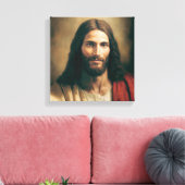 Jezus Christus Portret op Canvas 12x12 Afdruk (Insitu (Woonkamer))