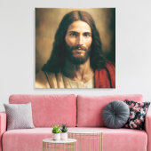 Jezus Christus Portret op Canvas 24x24 (Insitu (Woonkamer))