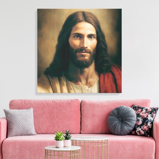 Jezus Christus Portret op Canvas 24x24 (Insitu (Woonkamer))