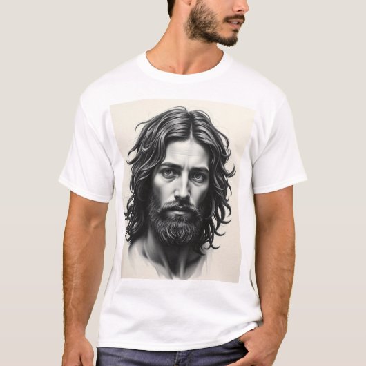 Jezus Christus - Portret van houtskool T-shirt (Voorkant)