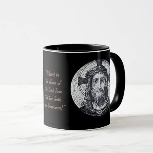 Jezus Christus & Prayer "Psalm 113:2 Bless" koffie Mok (Voorkant rechts)