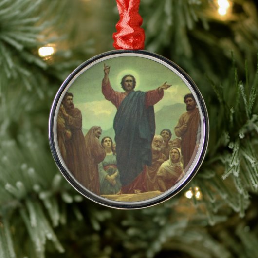  Jezus Christus Preek op de Berg, Oude Religie Metalen Ornament (Boom)