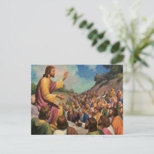  Jezus Christus Preek op de Berg, Vintage Religie Briefkaart
