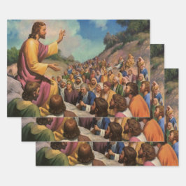  Jezus Christus Preek op de Berg, Vintage Religie Inpakpapier Vel