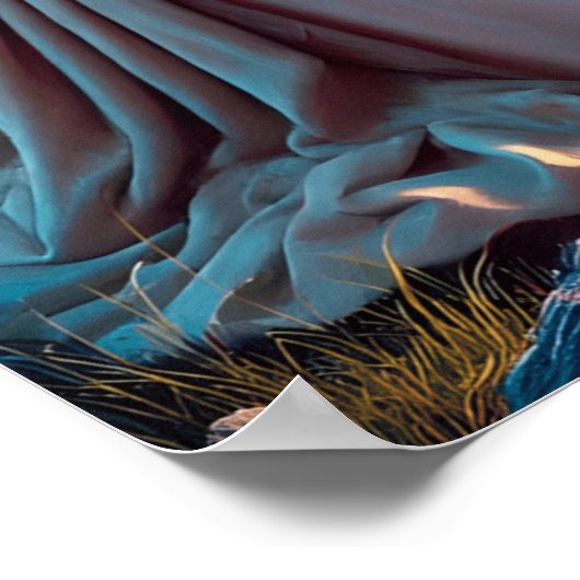 Jezus Christus reflecteert naast zachte kust Poster (Hoek)