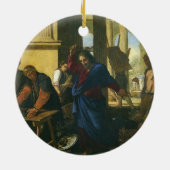 Jezus Christus Reiniging van de Tempel Keramisch Ornament (Achterkant)