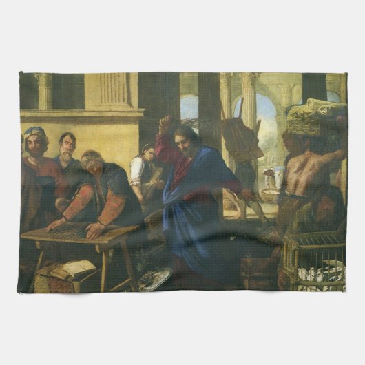 Jezus Christus Reiniging van de Tempel Theedoek (Horizontaal)