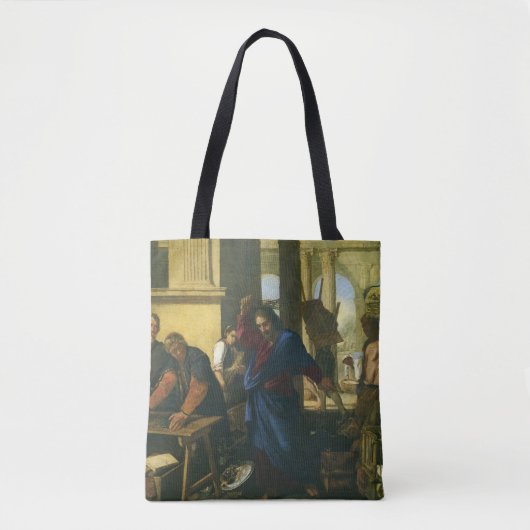 Jezus Christus Reiniging van de Tempel Tote Bag (Voorkant)