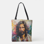Jezus Christus Religie Kleur Tote Bag (Achterkant)