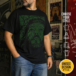 Jezus Christus Retro Nerd Techno Ascii Kunst 80s G T-shirt