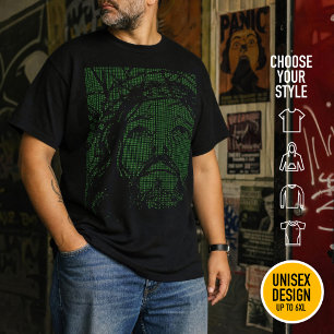 Jezus Christus Retro Nerd Techno Ascii Kunst 80s G T-shirt