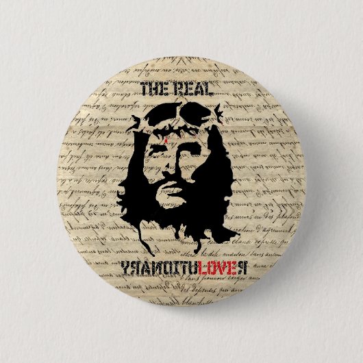 Jezus Christus revolutionair Ronde Button 5,7 Cm (Voorkant)