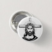 Jezus Christus Ronde Button 3,2 Cm (Voorkant /achterkant)