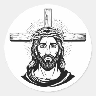 Jezus Christus Ronde Sticker