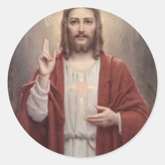 Jezus Christus Ronde Sticker (Voorkant)