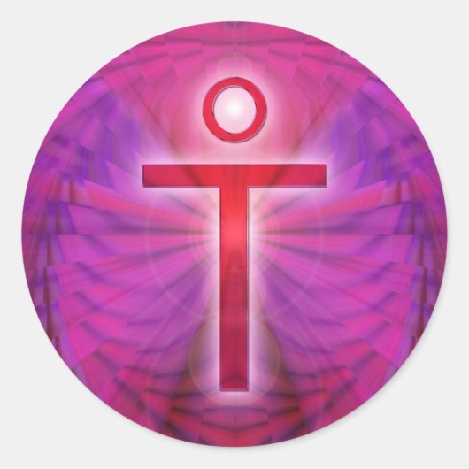 Jezus Christus Ronde Sticker (Voorkant)