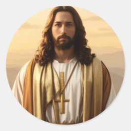Jezus Christus Ronde Sticker