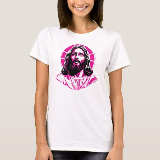 Jezus Christus Roze Pasen Pasen Kerstcadeau T-shirt (Voorkant)