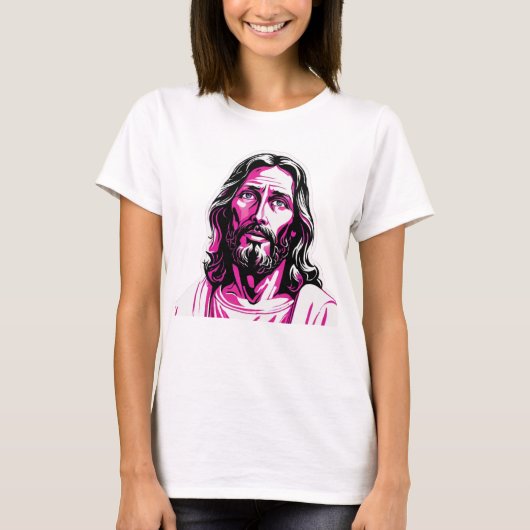 Jezus Christus Roze Pasen Pasen Kerstcadeau T-shirt (Voorkant)