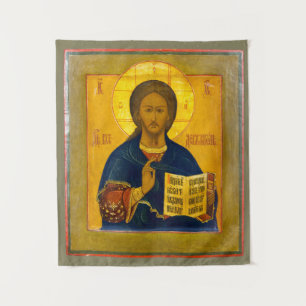 Jezus Christus Russisch Pictogram Wandkleed