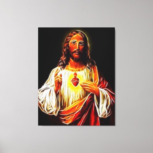 Jezus Christus Sacred Heart Canvas Afdruk (Voorkant)