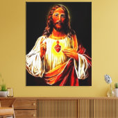 Jezus Christus Sacred Heart Canvas Afdruk (Insitu (Woonkamer))