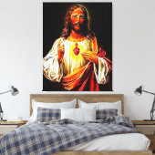 Jezus Christus Sacred Heart Canvas Afdruk (Insitu (Slaapkamer))
