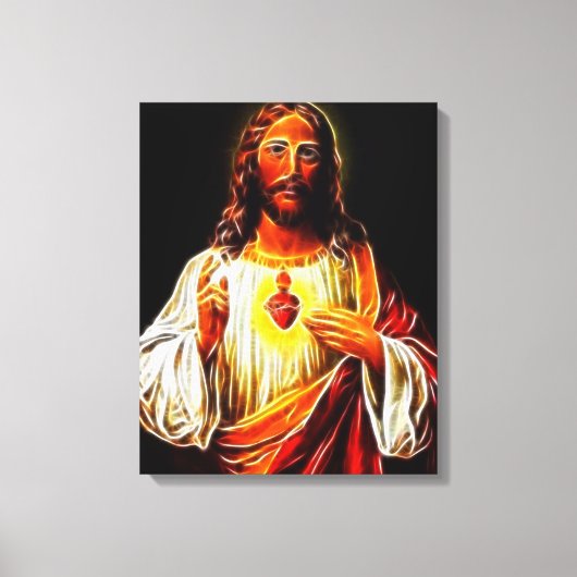 Jezus Christus Sacred Heart Canvas Afdruk (Voorkant)