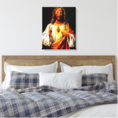 Jezus Christus Sacred Heart Canvas Afdruk (Insitu (Slaapkamer))