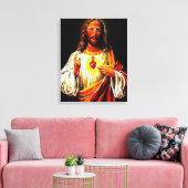 Jezus Christus Sacred Heart Canvas Afdruk (Insitu (Woonkamer))