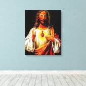 Jezus Christus Sacred Heart Canvas Afdruk (Insitu (Houten vloer))