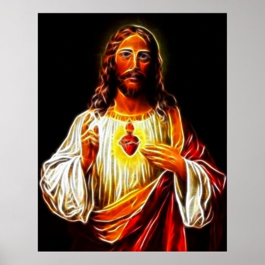 Jezus Christus Sacred Heart Poster (Voorkant)