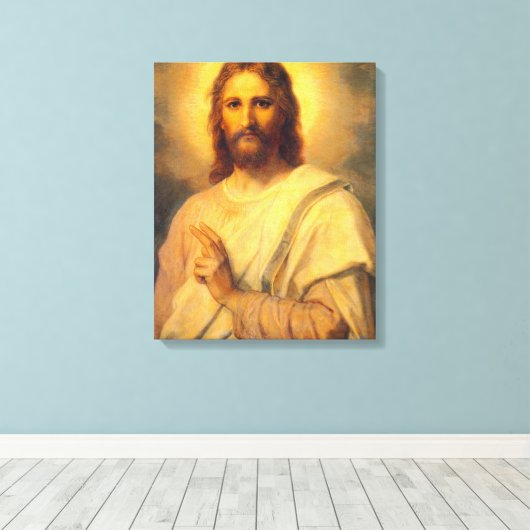 Jezus Christus Savior Canvas Afdruk (Insitu (Houten vloer))