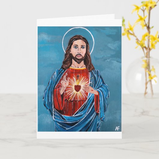 Jezus Christus schilderij van Alfred Fox Kaart (Gele Bloem)