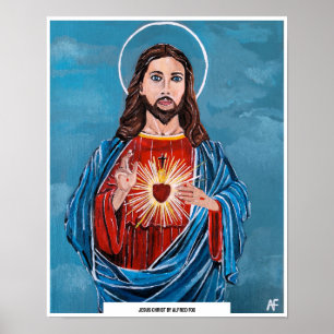 Jezus Christus schilderij van Alfred Fox Poster