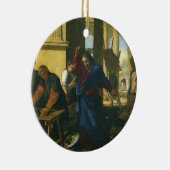 Jezus Christus schoonmaken van de tempel Keramisch Ornament (Rechts)