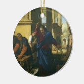 Jezus Christus schoonmaken van de tempel Keramisch Ornament (Links)
