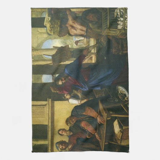 Jezus Christus schoonmaken van de tempel Theedoek (Verticaal)