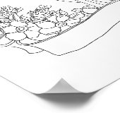 Jezus Christus scroll en bloemen kunst kleurplaat Poster (Hoek)