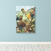 Jezus Christus Sermon op de berg,  religie Canvas Afdruk (Insitu (Houten vloer))