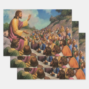 Jezus Christus Sermon op de berg,  religie Inpakpapier Vel