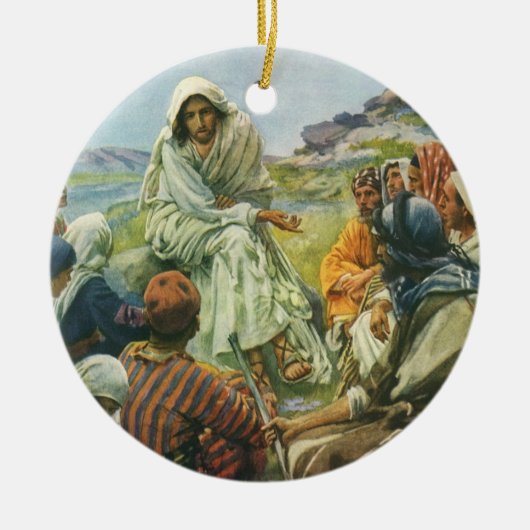 Jezus Christus Sermon op de berg,  religie Keramisch Ornament (Voorkant)