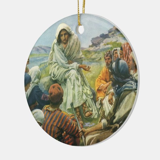 Jezus Christus Sermon op de berg,  religie Keramisch Ornament (Links)