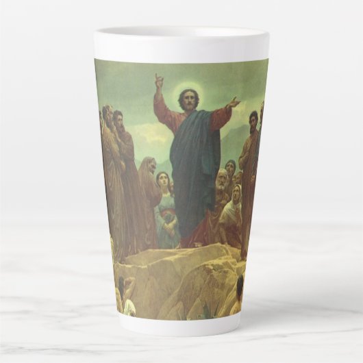 Jezus Christus Sermon op de berg,  religie Latte Mok (Voorkant)