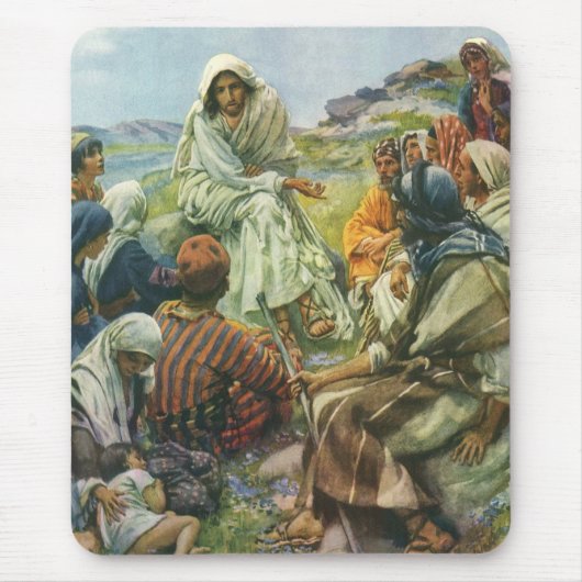 Jezus Christus Sermon op de berg,  religie Muismat (Voorkant)