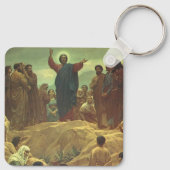 Jezus Christus Sermon op de berg, religie Sleutelhanger (Achterkant)