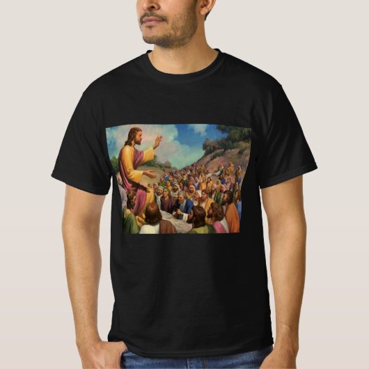 Jezus Christus Sermon op de berg,  religie T-shirt (Voorkant)