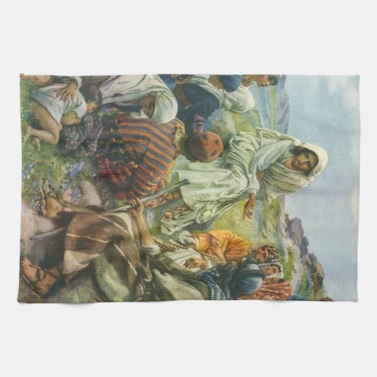 Jezus Christus Sermon op de berg, religie Theedoek (Horizontaal)