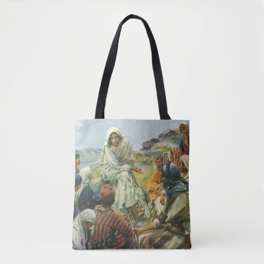 Jezus Christus Sermon op de berg,  religie Tote Bag (Voorkant)
